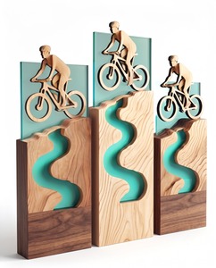 Trofeo de Acrílico y Madera Personalizado con Logotipo Grabado, Placa de Cristal para Eventos y Premios - Product Image 6