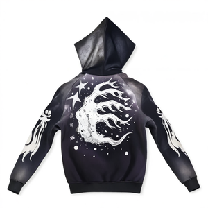 Sweat-shirt à capuche pour homme, impression par sublimation, motif Dragon Moon, coupe classique, vêtements décontractés d'automne, tricot en polyester - Product Image 1