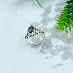 Natural Red <b>Garnet</b> Cabochon <b>Ring</b> 925 Sterling <b>Silver</b> Handmade Vintage Boho Statement <b>Ring</b> Women Jewelry for Christmas gift her - Product Image 6