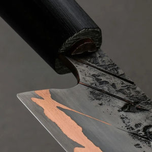 Cuchillo de Cocina Burraq Hecho a Mano, Cuchillo de Acero Inoxidable para Picar, Funda de Cuero, Hoja de 9 Pulgadas, 3.0 mm de Grosor, Mango de Madera, Apto para Lavavajillas - Product Image 3