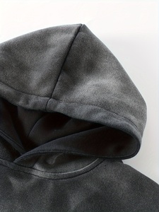 Sudadera con Capucha Extra Grande Estilo Vintage, Lavada al Ácido, Sudadera con Capucha Gruesa para Hombre, Logotipo Personalizado, Ropa Urbana Premium 100% Algodón, Invierno - Product Image 4