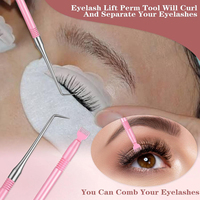 2 Piezas de Herramienta para Levantar y Separar Pestañas Raccoon Sports, Resistente al Óxido y Duradera, Reutilizable, Profesional para Salón y Uso Doméstico, Color Rosa