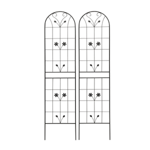 2 Pack 86.7\" X 19.7\" Black Metal Garden <b>Trellis</b> Rustproof Outdoor <b>Flower</b> Support for Climbing Plants Fence & Gate - Product Image 3