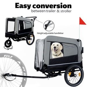 Carrello Pieghevole per Animali Domestici, Robusto, per Esterni, Utilizzabile come Trasportino per Cani e Rimorchio per Bicicletta - Product Image 3