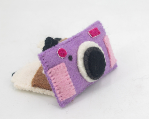 Llavero de fieltro de lana cosido con forma de cámara vintage, juguete de simulación para niños, accesorio para fotos de recién nacidos - Product Image 6