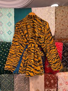 Kimono Unisex con Estampado Floral, Lujoso, 100% Algodón, Chaqueta Cardigan Informal Extra Grande, Otoño Invierno, Estampado Animal Retro, Suave, Largo - Product Image 5