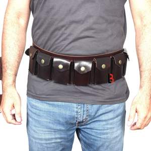 Ceinture à munitions réglable en cuir de vachette pour la chasse et le tir - Product Image 3