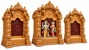 Mandir Swaminarayan de madera tallada a mano, para salas de Satsang, Mandir comunitario de madera de teca Grand Lakshmi Narayan, Templo de madera, Reino Unido - Product Image 3