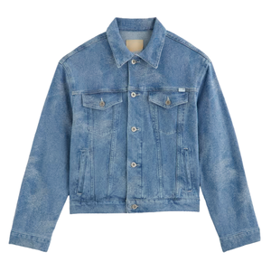 Chaqueta Trucker Clásica de Mezclilla para Mujer, Spandex/Algodón 180g, Lavada, Estilo Otoño Invierno Verano, Suministro al por Mayor OEM/ODM - Product Image 1