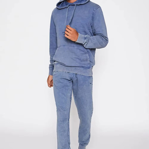 Nouvel Arrivage Survêtement Homme Hiver Décontracté à Capuche Effet Délavé Acide Tissu 100% Coton Haute Qualité Personnalisé Polaire Uni - Product Image 1