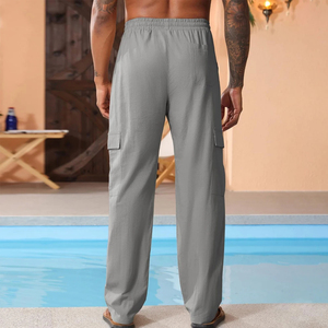 Cargo Pant Low MOQ <b>Mens</b> Washed Water Resistant Bulk Order Factory Price Trekking <b>Elastic</b> <b>Waist</b> All Season Cuffed Hem Denim Pants - Product Image 2