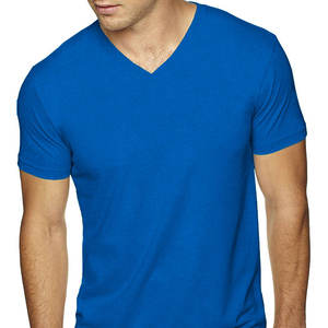 T-shirts pour hommes en coton épais, surdimensionnés, unis, sans motif, col en V, neufs, tendance, couleur unie, pour un usage décontracté - Product Image 1