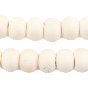 Cuentas de Hueso Blanco de Doble Longitud, Hilo Decorativo de Cuentas de Hueso Natural, Cuentas de Comercio del Kenia, Cuentas Redondas, Cuentas de Hueso Gigantes - Product Image 4