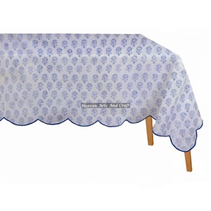 Mantel Rectangular Moderno con Diseño Floral, 100% Algodón, Hecho a Mano, Estampado con Bloques, Lavable, para Uso Doméstico - Product Image 6