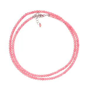 精致粉色珊瑚串珠项链首饰，小婴儿粉色宝石项链