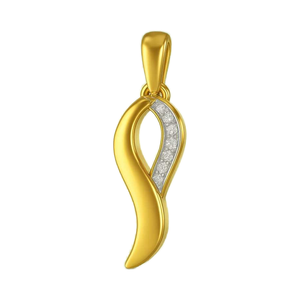 Colgante unisex de oro amarillo sólido de 14K bellamente diseñado con regalo de boda chapado en rodio de diamante - Product Image 1