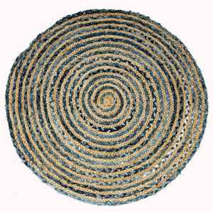 Tapis écologiques en jute et denim, faciles à nettoyer, pour chambre et salon - Product Image 1