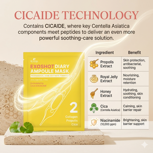 BIAIfekt EXOSHOT Diary Ampoule Mask NO.2 CICA Collagen Propolis Tiger Leaf Anti-âge Éclaircissant les pores Hydratant Visage - Product Image 2