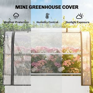 Fioriera Rialzata in Metallo Bianco con Copertura a Serra Ribaltabile, Gambe e Foro di Drenaggio - Prodotto per Giardino e Interni - Product Image 4