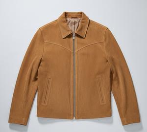 High Quality Custom Men <b>Suede</b> Leather Winter <b>Jacket</b> Waterproof Windproof Stand Collar Luxury - Product Image 1