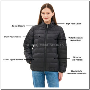 Chaqueta Acolchada Impermeable Personalizada para Mujer, Chaqueta de Invierno Acolchada de Diseño, Abrigo Acolchado de Nailon para Mujer - Product Image 5