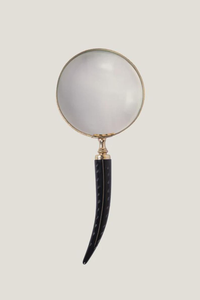 Vintage Antique Metal Magnifying Glass with Natural Horn Handle Classic Reading Lou Desktop Office Decor Library Accessory - Product Image 6