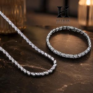 Cadena de tenis chapada en rodio con incrustaciones de diamantes talla triangular, joyería hip hop brillante, collar gargantilla con diamantes trillón, regalo, venta al por mayor de fábrica - Product Image 6