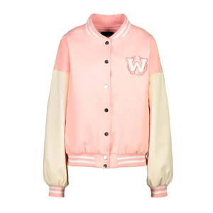 Women's Casual Baseball <b>Jacket</b> With <b>Letter</b> Cross Print and Striped Color Blocking Custom <b>Men</b> Chenille Embroidery Varsity <b>Jacket</b> - Product Image 1