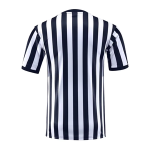 <b>Men's</b> Black <b>White</b> Striped V-Neck Soccer Jersey Short Sleeve Moisture Wicking Polyester Sport Apparel Regular Fit Adult Size - Product Image 6