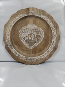 Platos de madera, platos de resina, platos con pegatinas, platos de madera para servir comida - Product Image 6