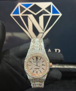 Montres mécaniques automatiques de luxe Hip Hop, montres serties de diamants VVS Moissanite pour hommes, vente en gros - Product Image 4