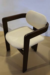 Chaise de salle à manger contemporaine moderne en teck massif avec rembourrage en polyester Modèle CHA42 - Product Image 2
