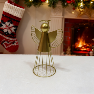 เครื่องประดับรูปนางฟ้าสีทองโลหะ ของตกแต่งบ้านคริสต์มาส งานศิลปะคลาสสิก ดีไซน์ตกแต่งตามฤดูกาล ของตกแต่งดิจิทัล ลดราคา - Product Image 2