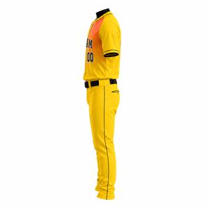 Uniforme de baseball pour homme sur mesure, qualité supérieure, couleur unie, manches courtes, respirant, évacuation de l'humidité, 100% polyester - Product Image 4