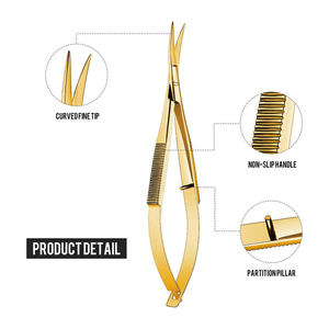 Ciseaux à cuticules professionnels durables en acier inoxydable courbé, lame tranchante, poignée en acier de précision, conception à ressort fileté - Raisonnable - Product Image 5