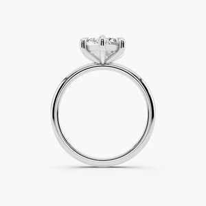 Anillo de Compromiso Solitario con Diamante Cultivado en Laboratorio, Corte Hexagonal Alargado, Oro de 14K, 6 Puntas, Joyería Fina - Product Image 6