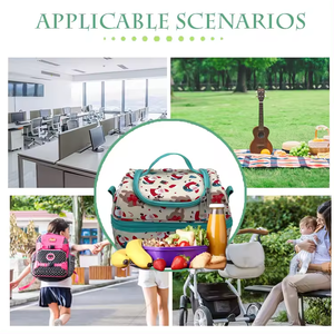 Wilson 600D Polyester Thermal Camping Bags Crossbody Double Layer Outdoor Lunch Box Leak-Proof Collapsible Cooler Fruit Bag - Product Image 4