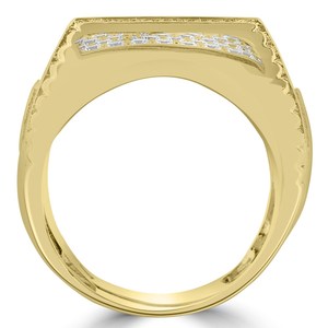 2Ct Round Moissanite Women's Vintage Wedding Band 14K Yellow Gold Plated Sterling Silver <b>Statement</b> <b>Ring</b> Luxury Jewelry - Product Image 2