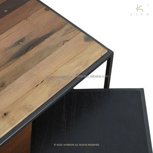 Mueble de TV de Madera de Mango con Diseño Industrial 2026, con Puerta Corredera, para Sala de Estar de Apartamento - Product Image 5