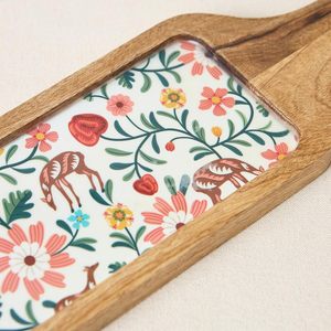 Bandeja de Madera para Aperitivos Kashmir Trails, Color Natural con Adhesivo, Hecha a Mano, Elegante y Decorativa para Hotel y Cafetería, Superventas - Product Image 4