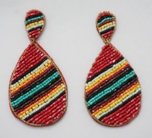 Pendientes de Moda 2026 para Mujer, Estilo Boho Étnico, Geométricos, con Cuentas de Vidrio de Doble Círculo, Bordados a Mano, Certificados Seguros, Color Arcoíris - Product Image 1