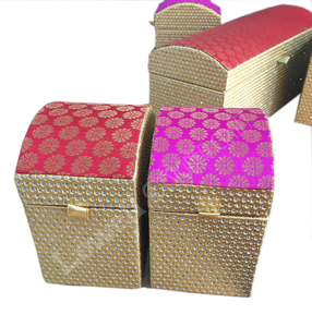Handmade Eco-Friendly Brocade Rectangular Silk Embroidery <b>Box</b> with <b>Floral</b> Design for Home Decoration - Product Image 1