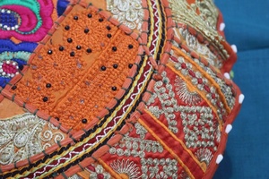 Méditation Boho oreiller housse de coussin de sol brodé bohème décoratif patchwork oreiller - Product Image 3