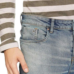 กางเกงยีนส์ผู้ชายขายส่ง สีน้ำเงิน ไซส์ใหญ่ ระบายอากาศได้ดี ทรงตรง ขายาว พร้อมโลโก้สั่งทำ - Product Image 4