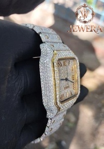 Luxury Men's Stainless Steel Analog Watch with Glass Dial Shiny Diamond Look Mechanical Auto Movement for Wedding Fashion Events - Product Image 2