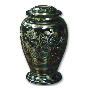 Urnes funéraires pour adultes en laiton de haute qualité avec gravure, finition or et noir, pour cendres humaines. - Product Image 1