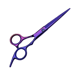 Ciseaux de barbier professionnels de haute qualité en acier inoxydable 420, manche en acier, bord tranchant, pliables, pour la coupe et le coiffage des cheveux - Product Image 1