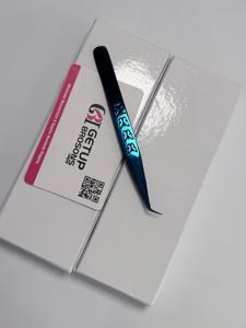 Pinzas para Pestañas de Alta Calidad con Punta Serrada de Acero Inoxidable de 45/90 Grados, Antimagnéticas y Antiestáticas, con Recubrimiento de Plasma Azul - Product Image 3