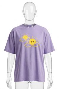 เสื้อยืดคอกลมผ้าเจอร์ซีย์สีลาเวนเดอร์สำหรับผู้หญิง ผลิตจากโพลีเอสเตอร์/คอตตอน พิมพ์ลายการ์ตูนน่ารัก เหมาะสำหรับใส่ลำลองช่วงฤดูร้อน แขนสั้น - Product Image 2