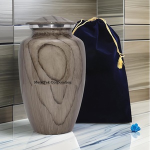 Urna de cremación clásica grande texturizada de madera mate de estilo americano para ceremonia funeraria, tarro de almacenamiento de cenizas conmemorativas, precio al por mayor - Product Image 6